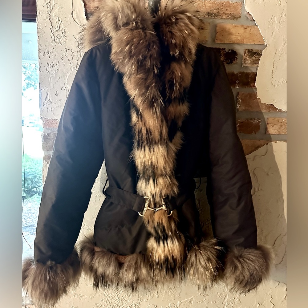 Blumarine down jacket, brown. Italian size 40.